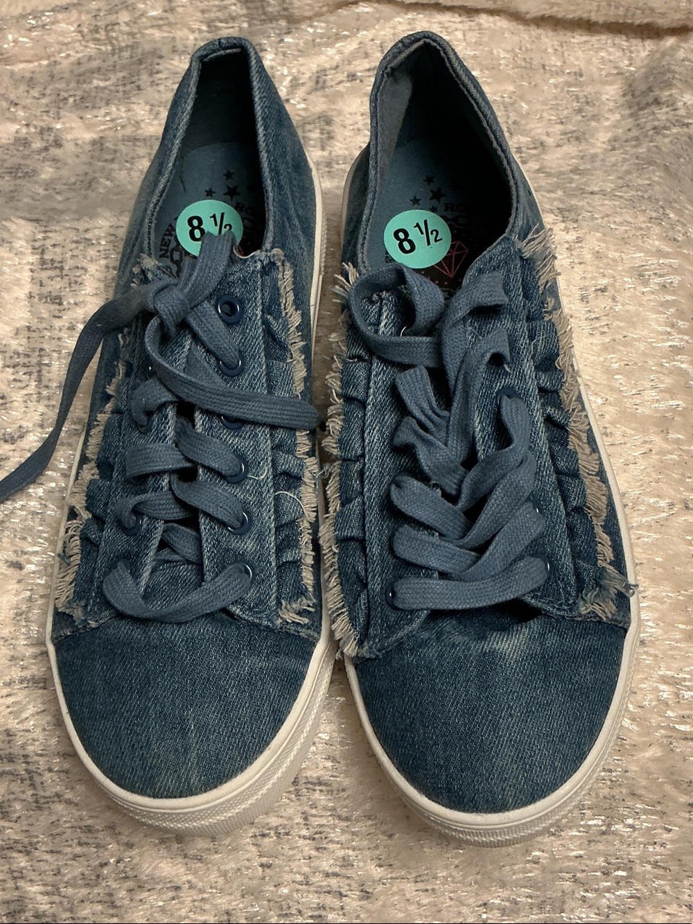 Casual Denim Athletic Sneakers - Blue